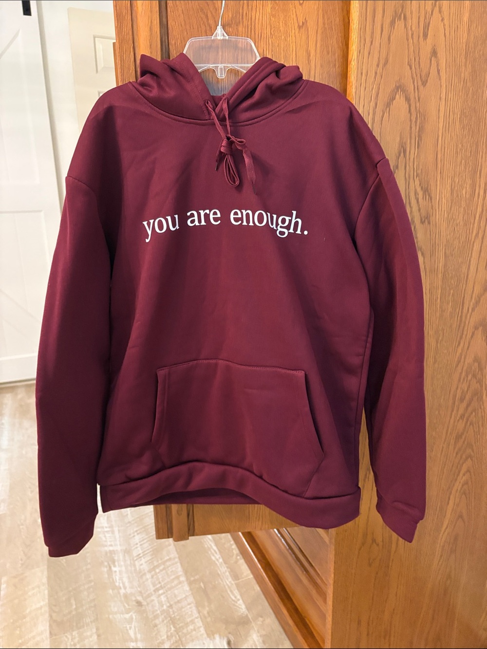 Maroon 'you are enough.' Hoodie